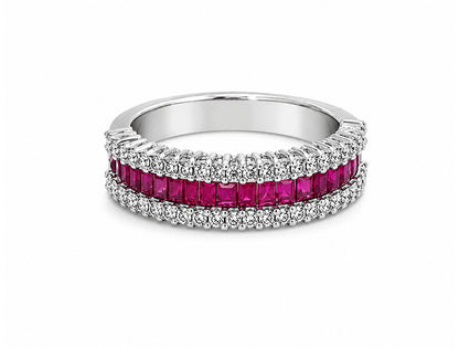 0.73ct Ruby & 0.42ct Diamond Ring – 18ct White Gold