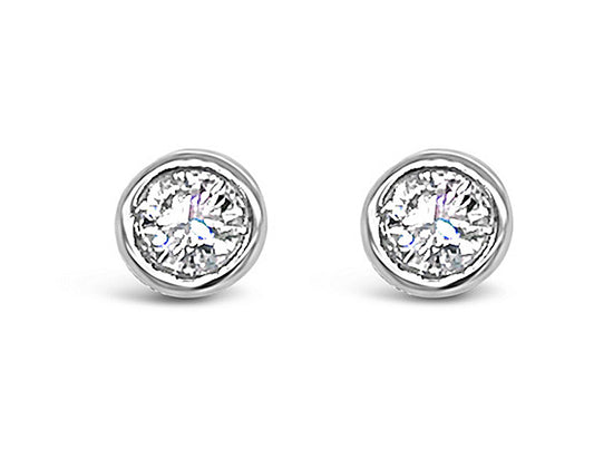 (REF 1462) 0.47ct Diamond Solitaire Earrings (18CT WHITE GOLD)