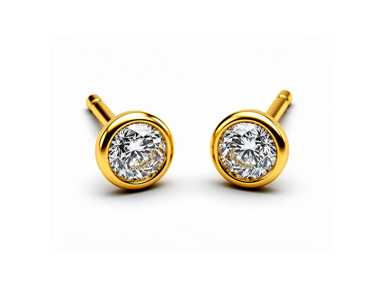 1ct Diamond Stud Earrings in 18ct Yellow Gold