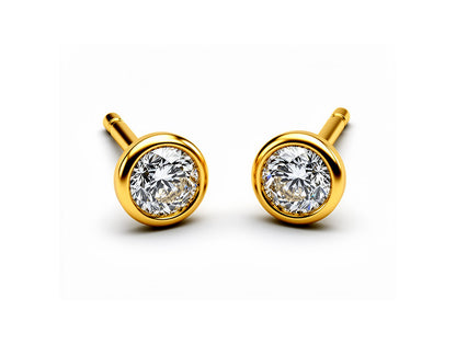 1ct Diamond Stud Earrings in 18ct Yellow Gold