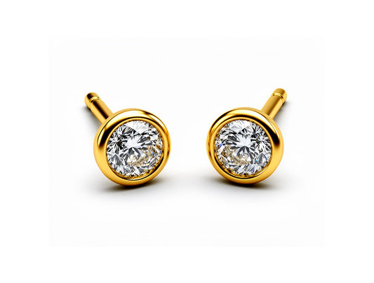 1ct Diamond Stud Earrings in 18ct Yellow Gold