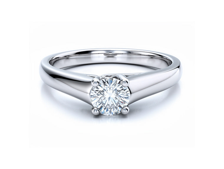 Diamond Solitaire Ring – 18ct White Gold
