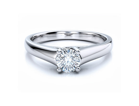 Diamond Solitaire Ring – 18ct White Gold