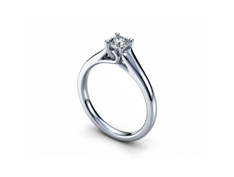 Diamond Solitaire Ring – 18ct White Gold