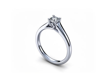 Diamond Solitaire Ring – 18ct White Gold