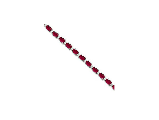 (REF 1514) 0.36ct Diamond 11ct Ruby Tennis Bracelet (18ct White gold)