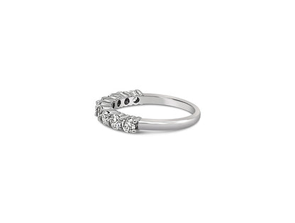 (REF 1532) 0.84ct Diamond Half Eternity Ring (18ct White Gold)