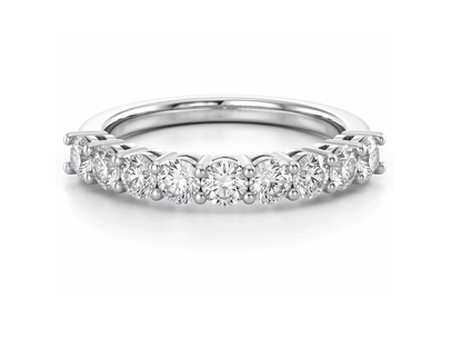 0.84ct Diamond Half Eternity Ring – 18ct White Gold
