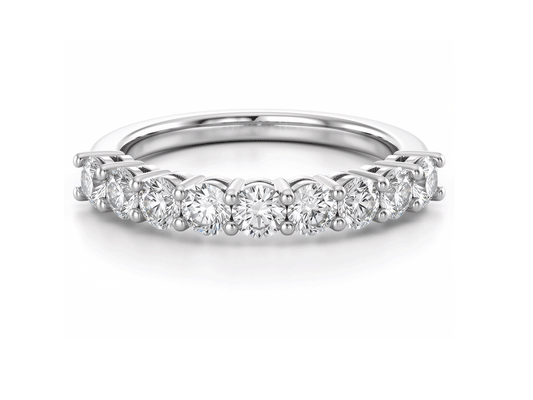 0.84ct Diamond Half Eternity Ring – 18ct White Gold