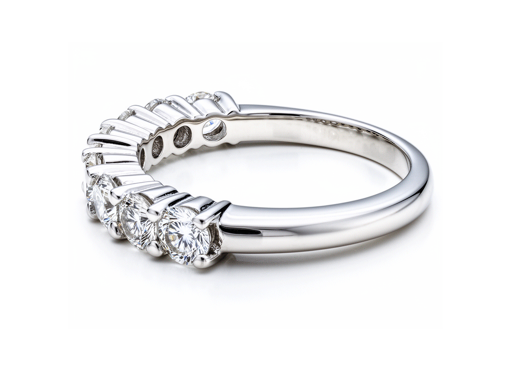 0.84ct Diamond Half Eternity Ring – 18ct White Gold