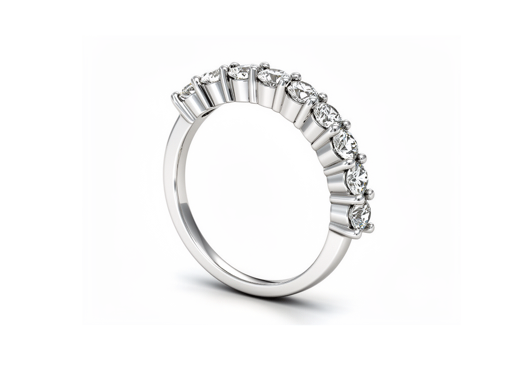 0.84ct Diamond Half Eternity Ring – 18ct White Gold