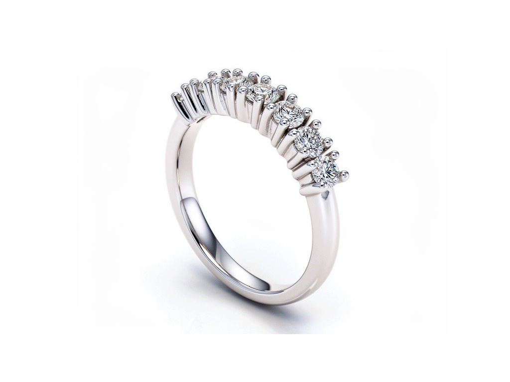 0.63ct Diamond Half Eternity Ring – 18ct White Gold