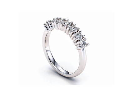 0.63ct Diamond Half Eternity Ring – 18ct White Gold