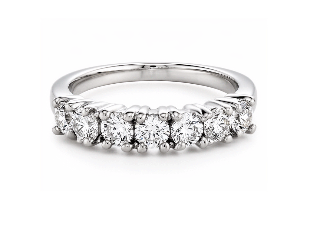 0.63ct Diamond Half Eternity Ring – 18ct White Gold