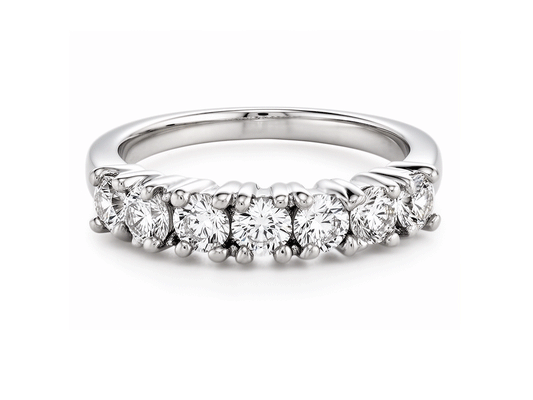 0.63ct Diamond Half Eternity Ring – 18ct White Gold