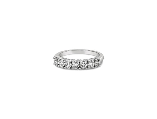 (REF 1533) 0.63ct Diamond Half Eternity Ring (18ct White Gold)