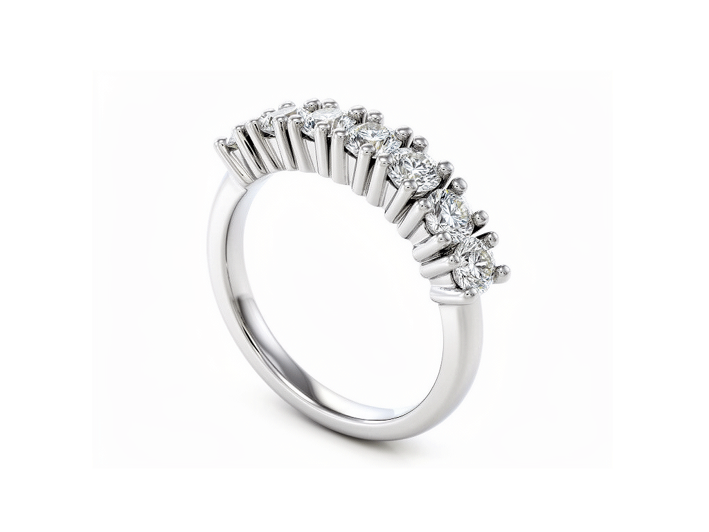 0.64ct Diamond Half Eternity Ring – 18ct White Gold
