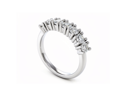 0.64ct Diamond Half Eternity Ring – 18ct White Gold