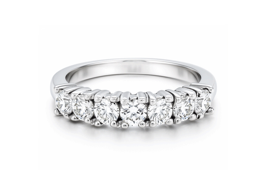 0.64ct Diamond Half Eternity Ring – 18ct White Gold