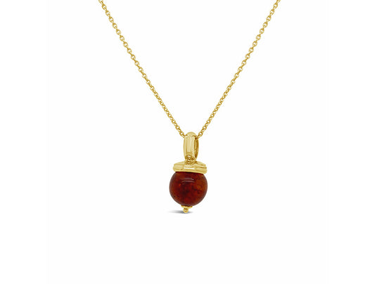 (REF 1568) Amber Pendant/Chain (18ct yellow gold)