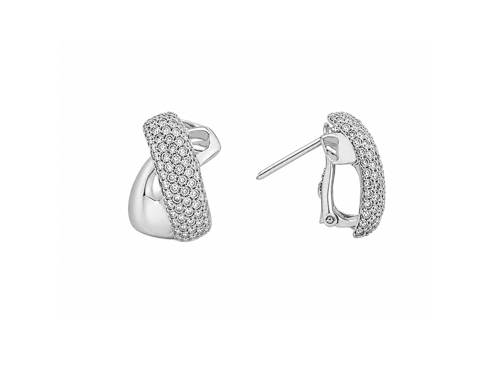 1.34ct Diamond Creolen Earrings in 18ct White Gold