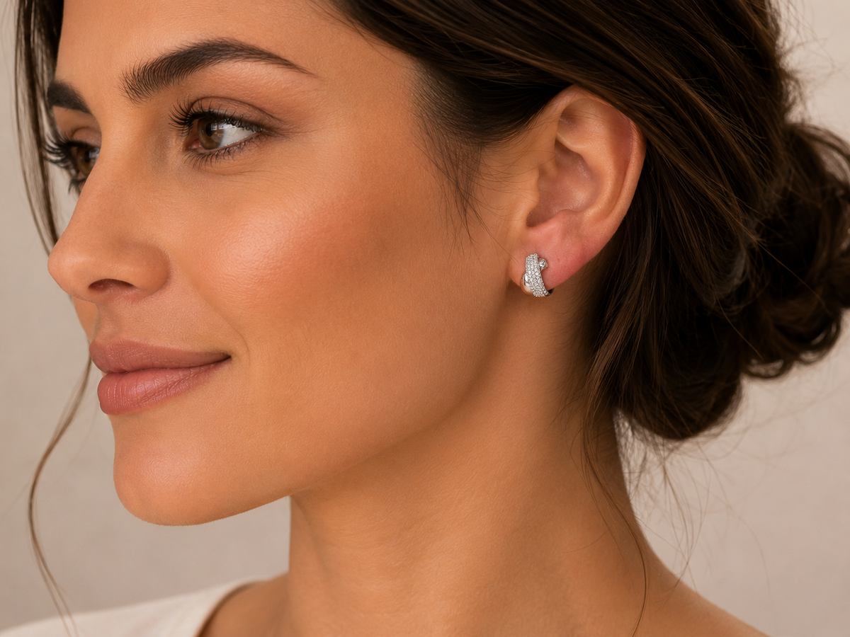 1.34ct Diamond Creolen Earrings in 18ct White Gold