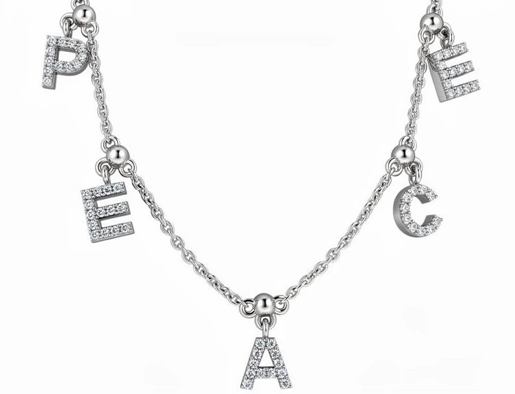0.20ct Diamond Peace Necklace – 18ct White Gold