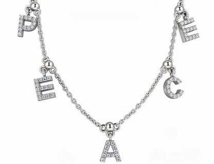 0.20ct Diamond Peace Necklace – 18ct White Gold