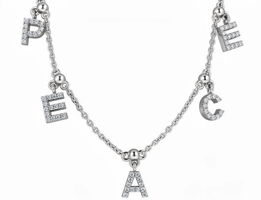 0.20ct Diamond Peace Necklace – 18ct White Gold