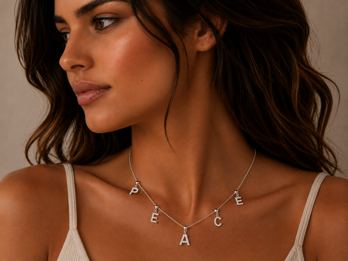 0.20ct Diamond Peace Necklace – 18ct White Gold