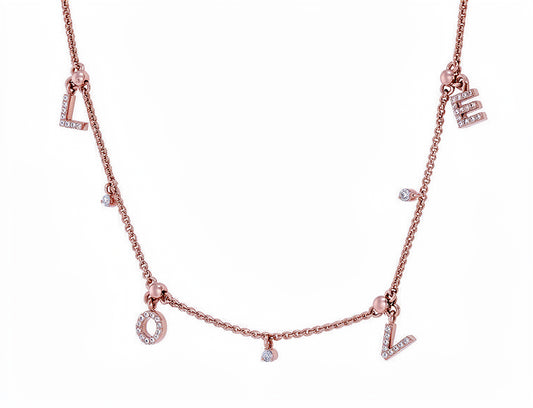 0.21ct Diamond Love Necklace in 18ct Rose Gold