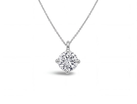 0.24ct Diamond Solitaire Necklace – 18ct White Gold