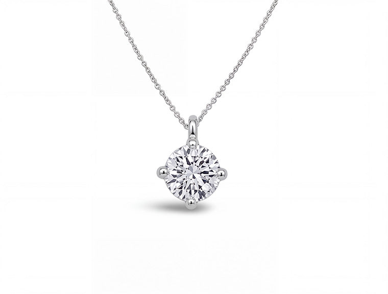 0.24ct Diamond Solitaire Necklace – 18ct White Gold