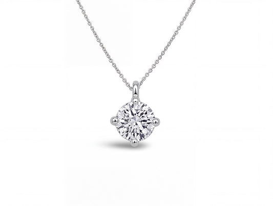 0.24ct Diamond Solitaire Necklace – 18ct White Gold