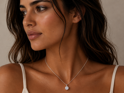 0.24ct Diamond Solitaire Necklace – 18ct White Gold