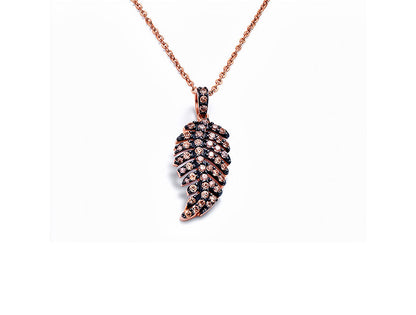 0.68ct Diamond Feather Necklace – 18ct Rose Gold