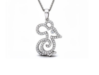 0.28ct Diamond Mouse Pendant – 18ct White Gold