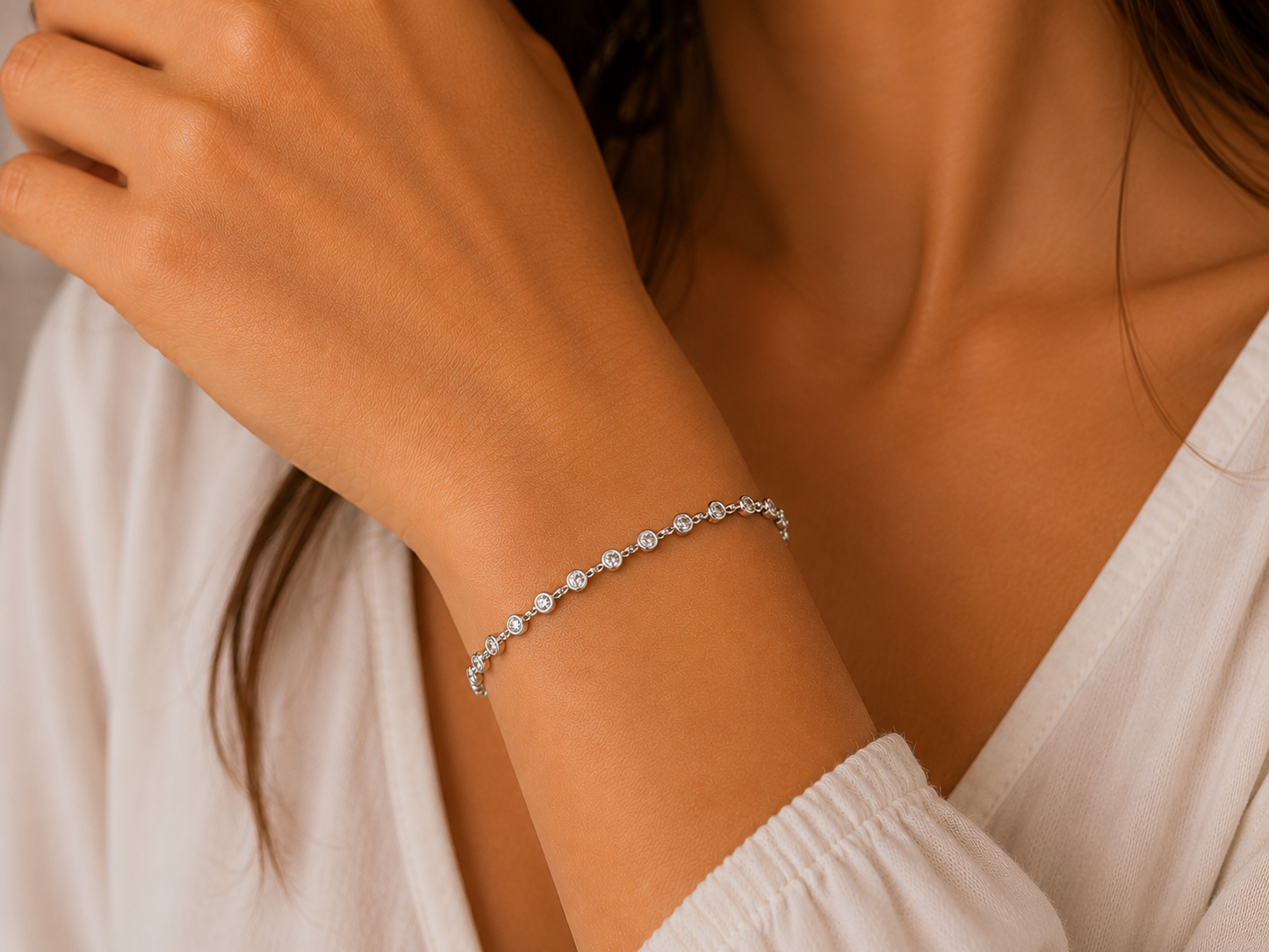 1.36ct Brilliant Cut Diamond Armband in 18ct White Gold