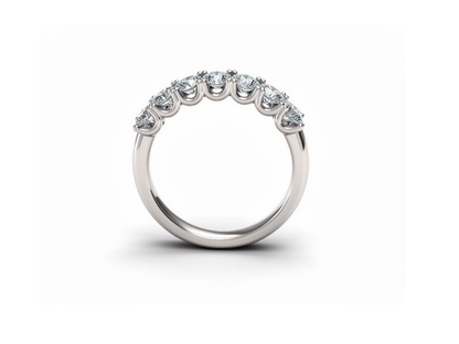 0.78ct Diamond Half Eternity Ring – 18ct White Gold