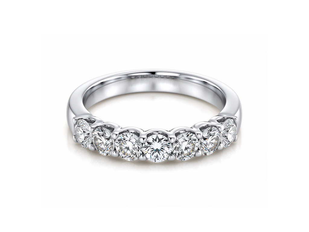0.78ct Diamond Half Eternity Ring – 18ct White Gold
