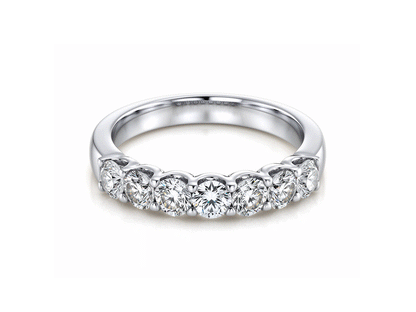 0.78ct Diamond Half Eternity Ring – 18ct White Gold