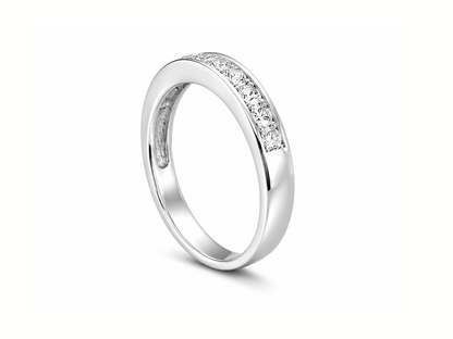 0.71ct Princess Cut Diamond Half Eternity Ring – 18ct White Gold
