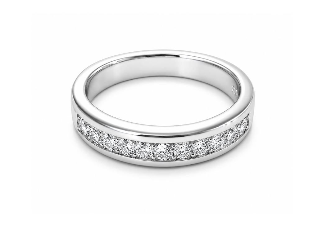 0.71ct Princess Cut Diamond Half Eternity Ring – 18ct White Gold