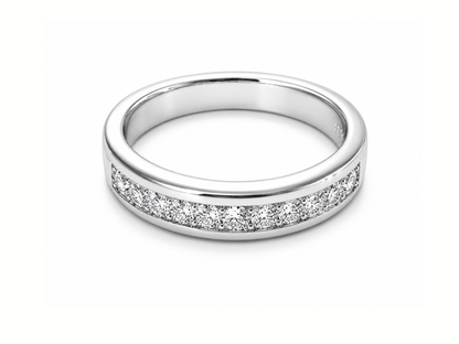 0.71ct Princess Cut Diamond Half Eternity Ring – 18ct White Gold