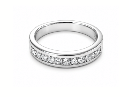0.71ct Princess Cut Diamond Half Eternity Ring – 18ct White Gold