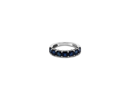 (REF 1610) 2.78ct 1/2 Eternity Ceylon Sapphire Ring (18ct White gold)