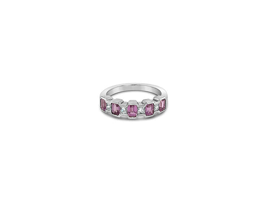 (REF 1611) 1.35ct Pink Sapphire 0.29ct Diamond Ring (18ct White gold)