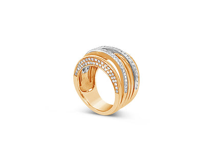 (REF 1617) 0.82ct Diamond Dress Crossover Ring (18ct White/Rose gold)