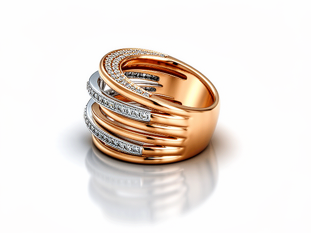 0.82ct Diamond Crossover Dress Ring – 18ct White & Rose Gold