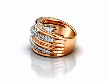 0.82ct Diamond Crossover Dress Ring – 18ct White & Rose Gold